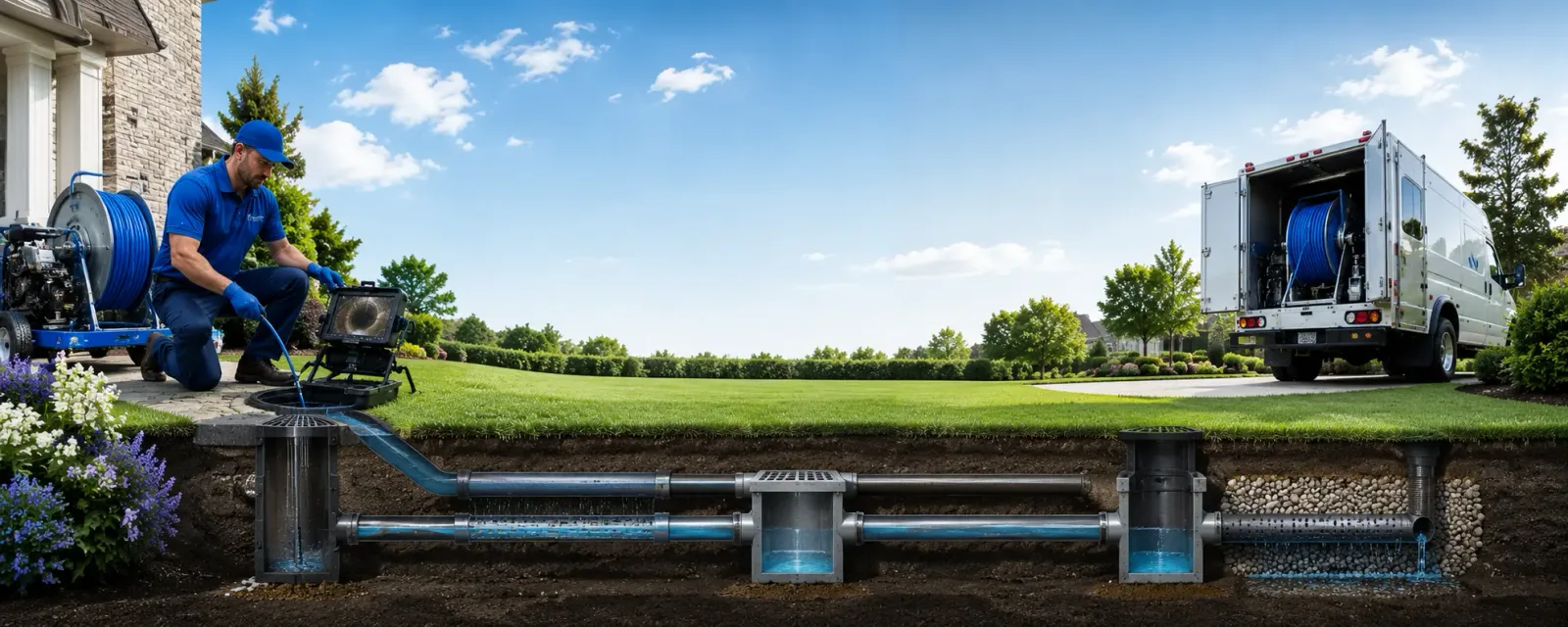 Outdoor drain cleaning information for Ewing, IL